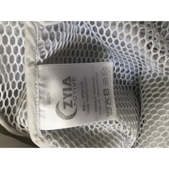 Zyia Active Women's Windbreaker Hooded White Full Zip Jacket Large Mesh Lined H1 - Picture 9 of 11